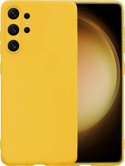 Hoesje - Geschikt voor Samsung Galaxy S23 Ultra - Sterk & Shockproof - Hoes Cover - Siliconen Case - Telefoonhoesjes - Geel
