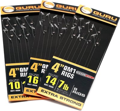 Guru 4’’ QM1 Feeder Speed Stop Barbless-Eyed (8pcs) - Maat : Haak 10 - 0.22mm
