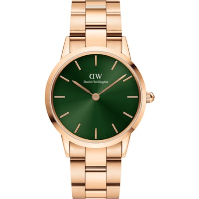 Daniel Wellington DW Watch Iconic Link Emerald Rose Gold 36mm MIC