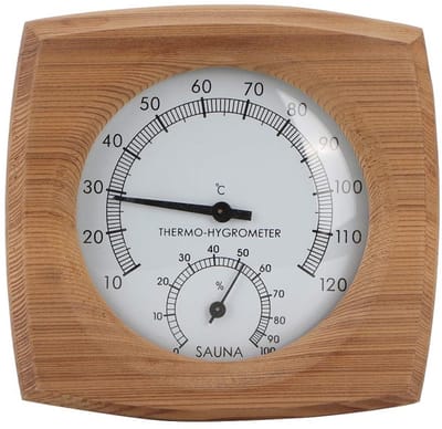 Allecto - Houten hygrometer-thermometer - 2-in-1 saunathermometer - Compact formaat - Hygrometer voor binnenshuis - Ideaal voor sauna en stoomruimte