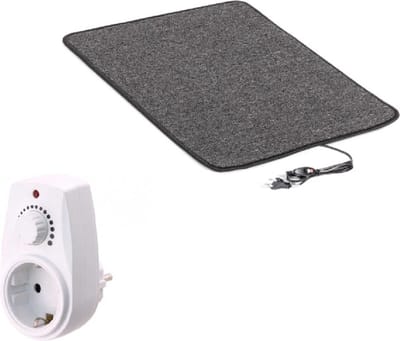 Elektrische verwarmde mat om voeten te verwarmen met dimmer 60x70cm 90W-120w, antraciet