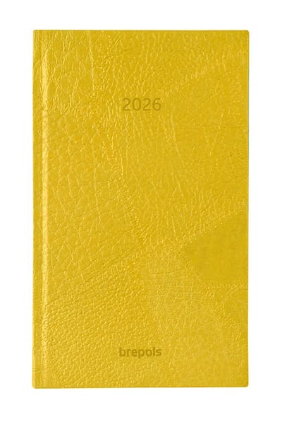 Brepols bureau agenda 2026 - BREFORM [0.516] - LUCCA - Bureau agenda - 1 dag op 1 pagina - Dagoverzicht - Geel - 10 x 16.5 cm