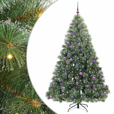 vidaXL - Kunstkerstboom - met - 300 - LED - met - standaard - Groen - 210 - cm - PE - en - PVC