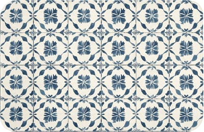 WC mat 60x40 cm - Antislip - Grafisch - Tegel - Blauw - Toiletmat - Vloermat - Douchemat - Toilet tapijt - Toiletmatten