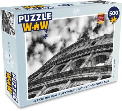Puzzel Romeinse Rijk - Colosseum - Zwart - Wit - Legpuzzel - Puzzel 500 stukjes