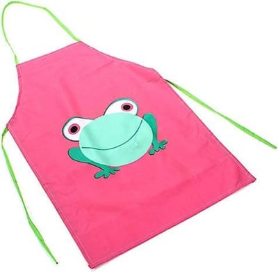 Schort kinderen - Verfschort - Keukenschort - Schilderschort - Verven - Verfjas - Knutselschort - Kliederschort - Waterdicht - Kliederen - Kleding beschermen - Roze - Met kikker - Jonyx