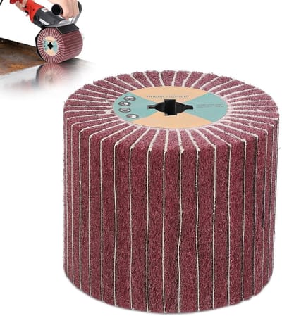 Dailygoods - EXLECO Schuurrolborstel voor elektrische schuurmachine, 19 x 120 x 100 mm, korrel 320, van kunstvezel met schuurpapier voor polijstmachine, gesatineerd voor het polijsten van houten en metalen
