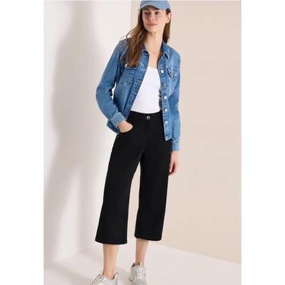 7/8 High Waist broek met uitlopende pijpen in Loose Fit