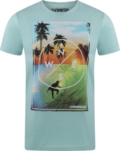 riverso Heren T-Shirt RIVLukas regular fit Blauw S Ronde Hals Volwassenen - gemaakt van 100% katoen