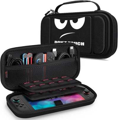 Geschikt voor Nintendo Switch 2 - Hard Shell Beschermhoes - Draagbare Reistas met 20 Game Card Slots - Binnenzak voor Accessoires - Don't Touch