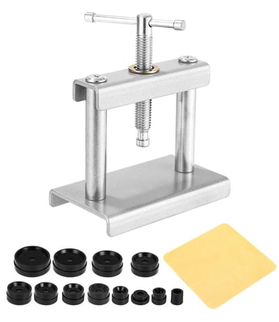 Dailygoody - Horlogepers - Horlogereparatie - Gereedschap met 12 matrijzen - Zilverkleurig - Batterijwissel - Sluiting van horloges - Uniseks-v...