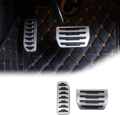Aluminium Brandstof- en Rempedaal Cover Trim Set voor Discovery Sport en Range Rover Evoque 2012-2019 - Auto Accessoires voor Verbeterde Grip en Stijl