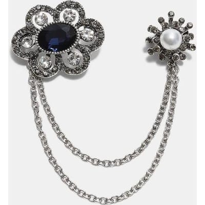 Stradivarius Broche met ketting en steentjes  Grijs OS