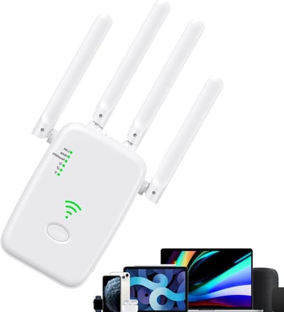 Wifi Versterker - Signaalversterker Repeater - Draadloos Internet - 300 Mbps Snelheid - 10 x 10 x 12 cm - Meerkleurig