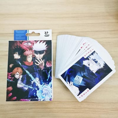 54 Stuks Kaarten Anime Jujutsu Kaisen Poker Speelgoed Satoru Gojo Cosplay Bordspel Kaarten Hardcover Verzameling Doos white