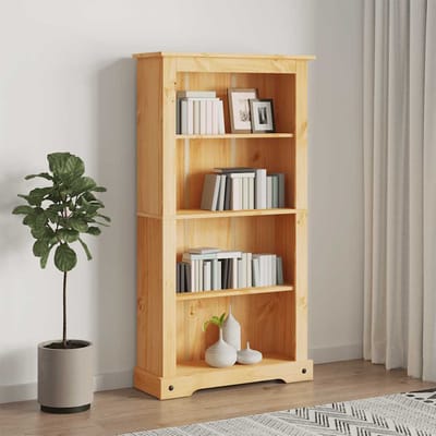 vidaXL - Boekenkast - grenenhout - met - 4 - planken - Corona-stijl - 80x29x150 - cm