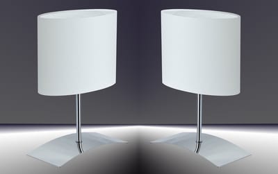 Trango Set van 2 Bedlamp 2018-04W*2 *WHITE HOUSE* Tafellamp met stoffen kap in wit incl. 1x E14 lamphouder voor LED-lampen, vensterbanklamp , bedlampje voor slaapkamer, bureaulamp, tafellamp, vensterbanklamp - L: 200mm - B: 100mm - H: 300mm