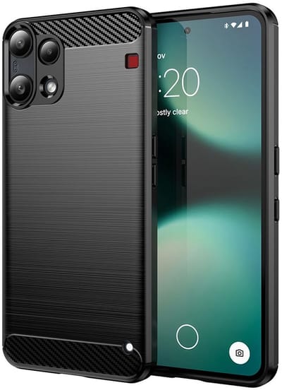 Geborsteld TPU Hoesje Geschikt voor Nothing Phone 3a Lite - Beschermhoes - Back Cover - Case Flexibel TPU - Stijlvol Carbon - Dun - Zwart