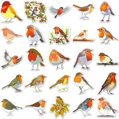 1050 Stuks Cartoon Dier Roodborstje Vogel Sticker Schattig Grappig Doodle Decoratief Waterbeker Gitaar Scrapboek Fiets Sticker Kinder Speelgoed Cadeau gray