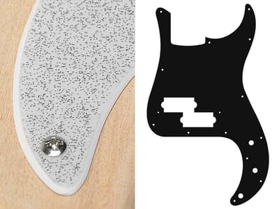 Boston PB-215-SSV pickguard, Puncher bass, standard, 2 ply, sparkling silver