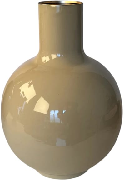 WinQ- Vaas Emaille 23x30cm Beige-Hoge Vaas-Vaas voor Kunstbloemen-Metalen Vaas Hoogglans