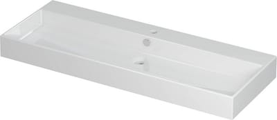 INK® Unlimited wastafel porselein met 1 kraangat, 120x45x11cm, glans wit