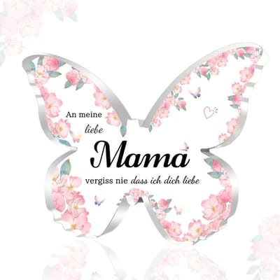 Dailygoods- Cadeau voor Mama - Roze Acryl Vlinder - Verjaardagscadeau - Moederdag Cadeau - Uniek Ontwerp - Liefdevolle Boodschap - Geschenk