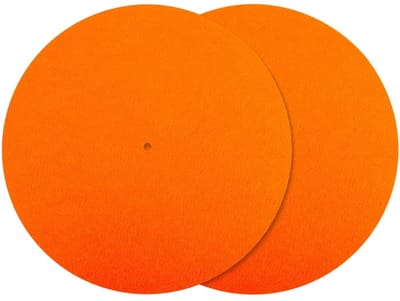 Dailygoods - Set van 2 Vilt Platenmatten voor Platenspeler 29,5 cm Oranje