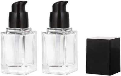 JHUBERS- Cosmetische Containers - Glazen Flesjes met Pomp - 15 ml - Navulbare Dispensers - Reisformaat - Lekvrij Ontwerp - Precisie Doseercontrole
