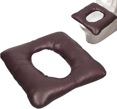 Toiletstoelkussen - Zitverhoger WC - Badkamer Veiligheid - 8 cm Extra Dik - 42x42x8 cm - Koffie