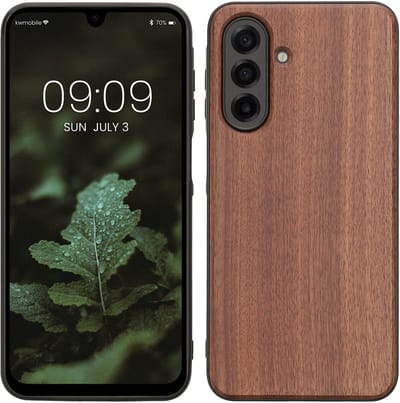 kwmobile telefoonhoesje geschikt voor Samsung Galaxy A17 4G / 5G - Hoesje met bumper in donkerbruin - Backcover - hout