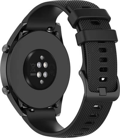 YONO Smartwatch Bandje 22mm - geschikt voor Samsung Galaxy Watch 3 45mm - 46mm - Gear S3 Classic - Frontier - Polar Vantage M M2 V3 Grit X - Garmin Vivoactive 4 - Forerunner 265 - Venu 3 2 - Siliconen - Zwart