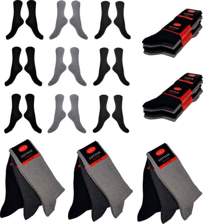 Naft Katoenen Sokken Grijs Assorti Kleuren 9 Paar Maat 35/38