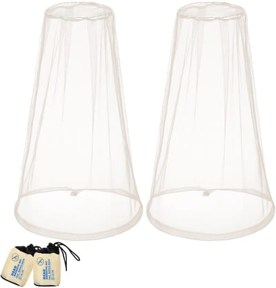 Dailygoods- Muggennet Ademend Materiaal - Hoofdnet - Insectengaas - Vliegende Insecten - Lichtgewicht - 2 Stuks Beige - Insectennet