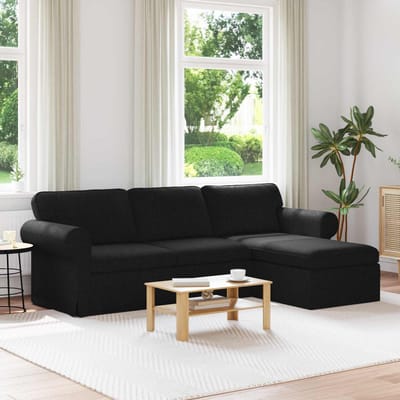 vidaXL - Bank - Zwart - 215 - x - 138 - x - 80 - cm - Stof