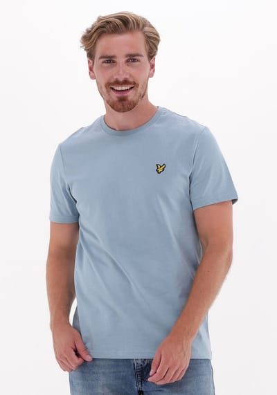 Lyle & Scott Plain T-shirt Polo's & T-shirts Heren - Polo shirt - Lichtblauw - Maat S