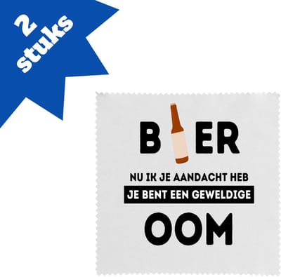 Akyol - bier, nu ik je aandacht heb je bent een geweldige oom brillendoekjes - Oom - de beste oom - verjaardagscadeau - verjaardag - cadeau - cadeautje voor oom - oom artikelen - kado - geschenk - gift - 17,8 bij 17,8 cm - 2 stuks