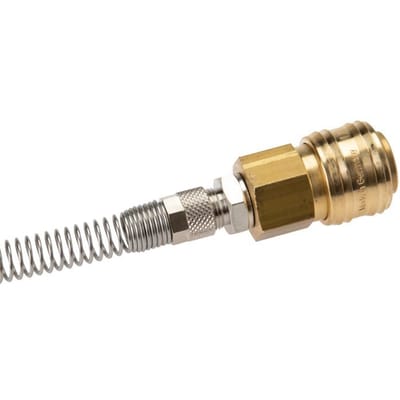 Messing DN 7.2 (Euro) Luchtkoppeling Snelkoppeling 4x6 mm Push-On Buigbescherming Draaibaar Double Shut-Off - CLS7-NPD-B-SV-4