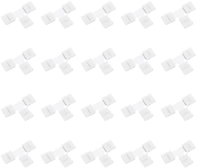 Innovra - Dailygoods - 20 Stuks 4 Pin Led Strip Connector T-Vorm voor 10mm LED Strips