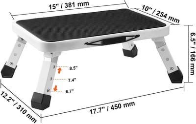 Roossentials trap - Trapladder met 1 trede - Opstapje - Opstapkruk - Antislippedaal - Multifunctioneel voor het huis - Draagvermogen 150 kg