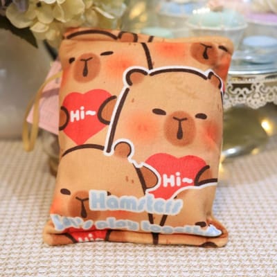 Capibara Snacks Tas Pluche Speelgoed Kussen Capibala Snacks Pluche Pop Creatieve Pudding Zak Houdt 2 Capibara Welpen Knuffeldier