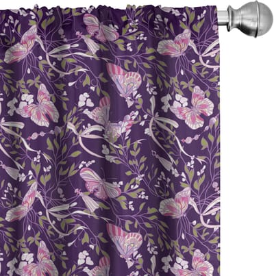 ABAKUHAUS Gordijnen – 2×75×245 cm – Microvezel, halfverduisterend – donkerpaars