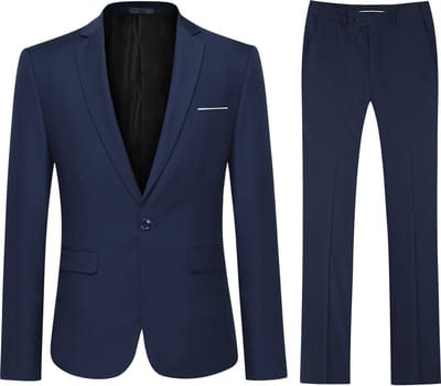 ALLTHEMEN Heren 2-Piece Suit - Moderne Casual Jacket voor Zaken - M