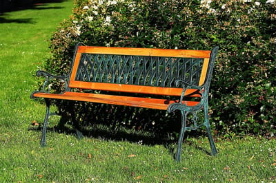 Houten tuinbank - tuinbankje - gietijzer hardhouten bank