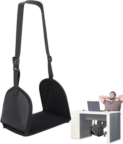 Vliegtuig Voeten Hangmat - Reis Voetsteun - Comfortabel Reizen - Verbeterde Grip - 55 x 16 cm - Zwart