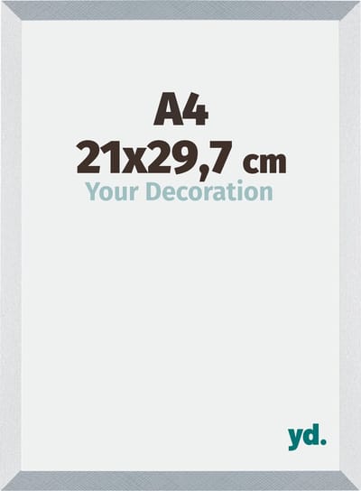 Your Decoration - Fotolijst A4 21x 29,7 cm - MDF - Aluminium Geborsteld - Mura