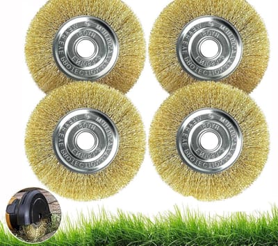 Dailygoods- Voegenborstelset 4 Stuks - Draadborstel voor Gloria Multibrush/Weedbrush - Ø11,5 cm - Bodemreiniging - Robuuste Constructie - Slijtvast