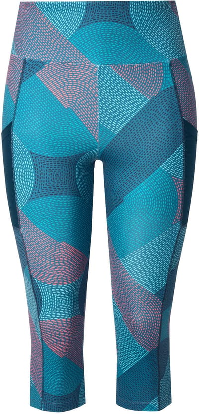 Ulla Popken - Dames - Functionele 3/4-legging sneldrogend gerecycled - Donkerpetrol - Maat 58+