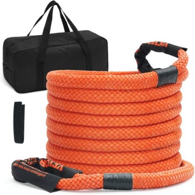 VEVOR 25 mm x 9 m sleepkabel 17237 kg, zware offroad sleepband, extreem duurzame bergingsband met 30% elasticiteitsenergie voor Jeep, auto, vrachtwagen, ATV, UTV, SUV, tractor
