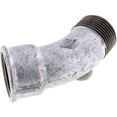 L-Koppeling 45°  R1'' Buitendraad X Rp1'' Binnendraad Gietijzer 25bar